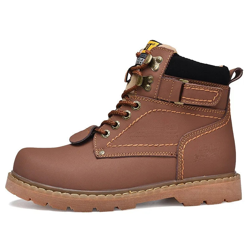 Genuine Leather Mens Women Winter Ankle Military Treking Snow Yellow Tactical Boots Outdoor for Men Work Shoes Sneakers